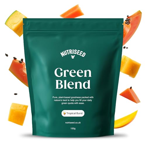 Nutriseed Greens Powder 150g - Natural & Fresh Tropical Burst Super Greens Powder with Superfoods & Adaptogens Including Ashwagandha, Boosts Digestion & Immunity, Vegan & Gluten Free - 30 Servings.